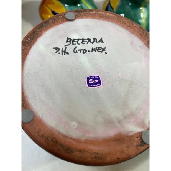 Mexican Blue Talavera Pottery Canister Set of 2 Sunflower w/ Lids - Picture 11 of 16